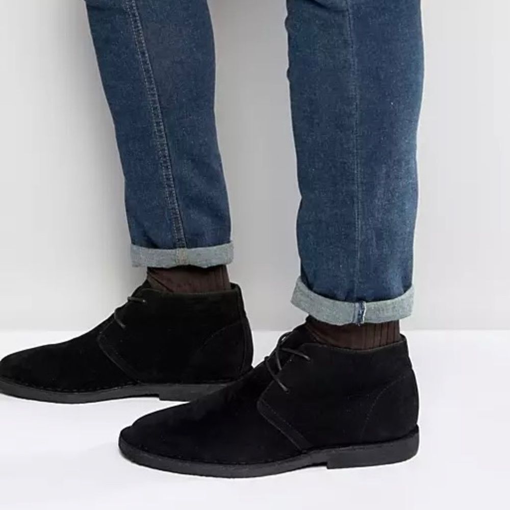 ASOS Design Black Suede Desert‎ Boots Sz 6